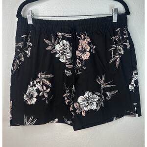 Vans Essential Black And Floral Board Shorts Large Swim Summer